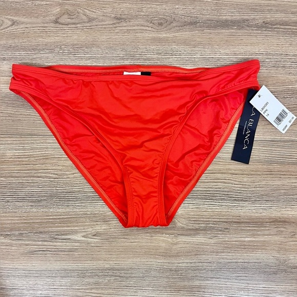 La Blanca Other - La Blanca NEW Island Goddess Solid Bikini Bottoms in Watermelon Size 14